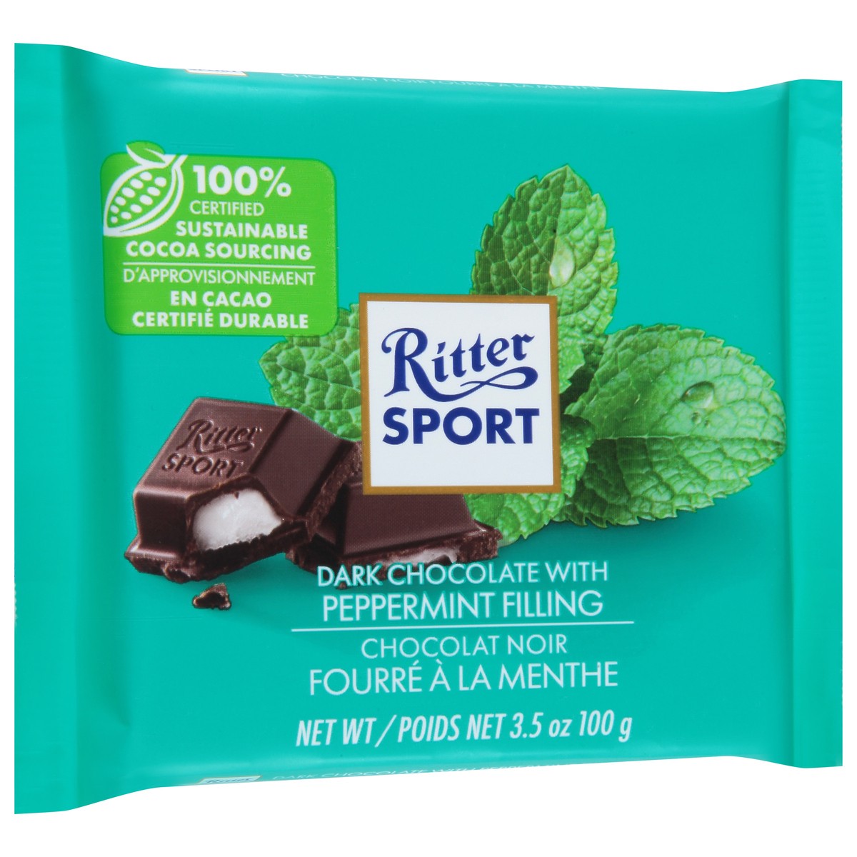 slide 3 of 9, Ritter Sport Dark Chocolate with Peppermint Filling 3.5 oz, 3.5 oz