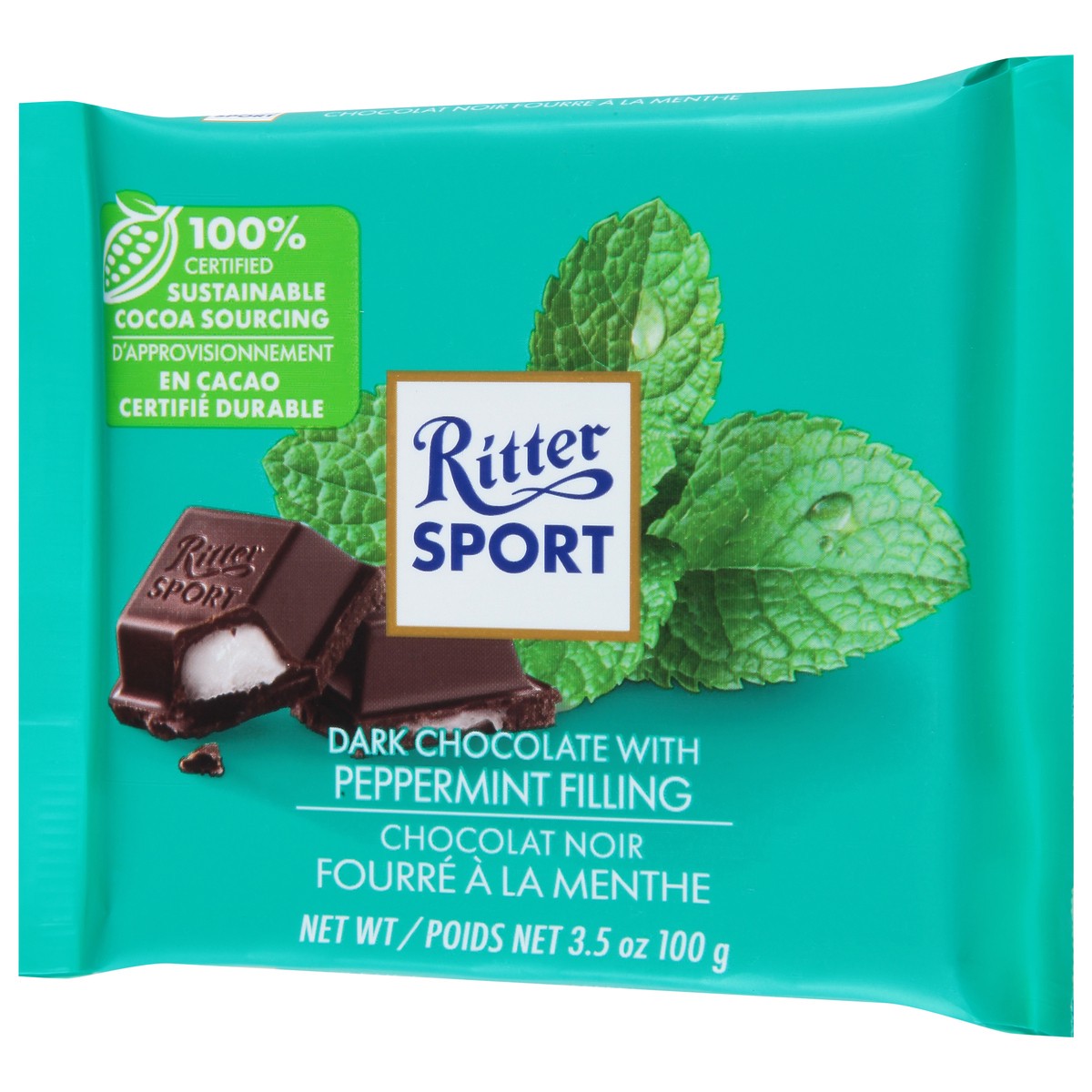 slide 5 of 9, Ritter Sport Dark Chocolate with Peppermint Filling 3.5 oz, 3.5 oz