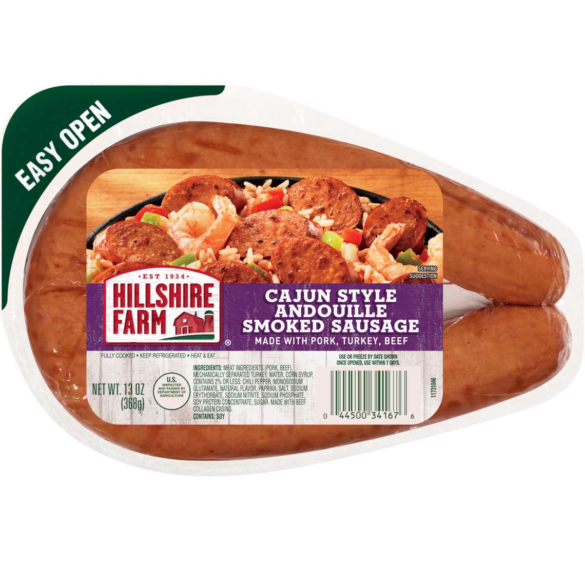 slide 1 of 6, Hillshire Farm Cajun Style Andouille Smoked Sausage, 13 oz., 13 oz
