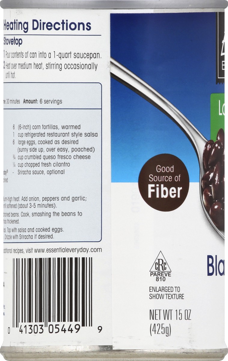 slide 5 of 6, Essential Everyday Black Beans, Low Sodium - 15 oz, 15 oz