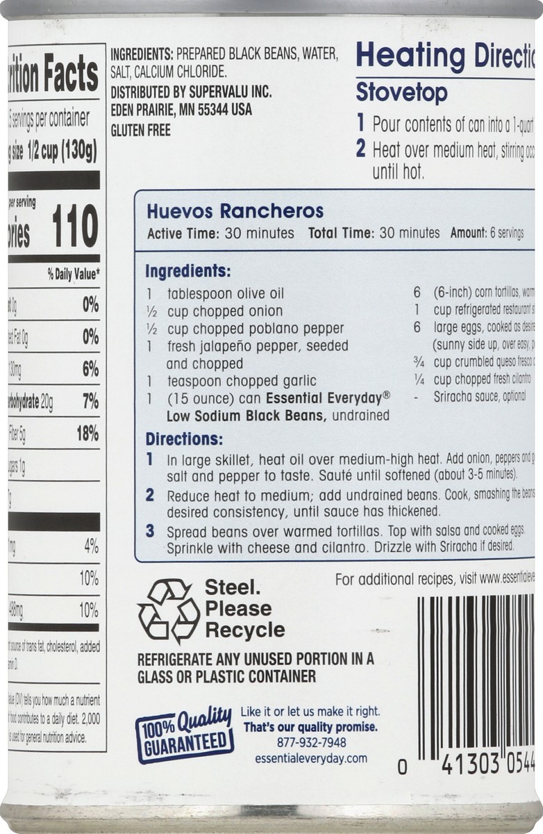 slide 2 of 6, Essential Everyday Black Beans, Low Sodium - 15 oz, 15 oz