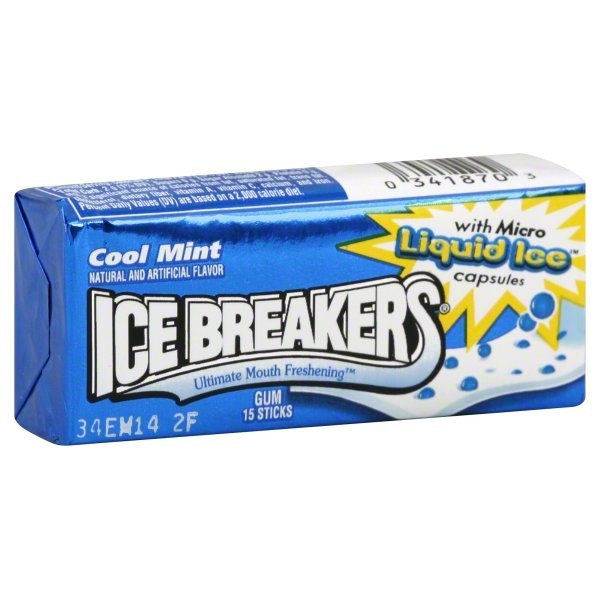 slide 1 of 1, Ice Breakers Gum, Cool Mint, 15 ct