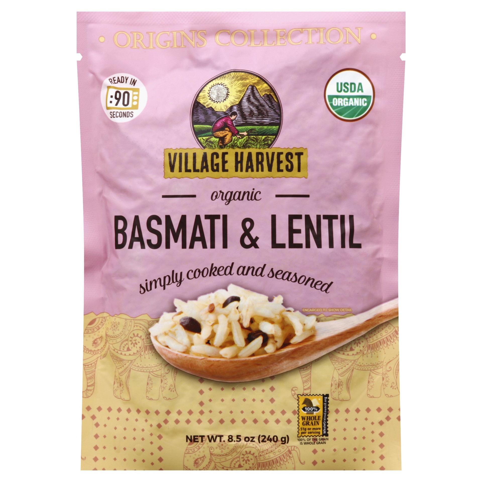 slide 1 of 1, Village Harvest Origins Collection Organic Basmati & Lentil, 8.5 oz