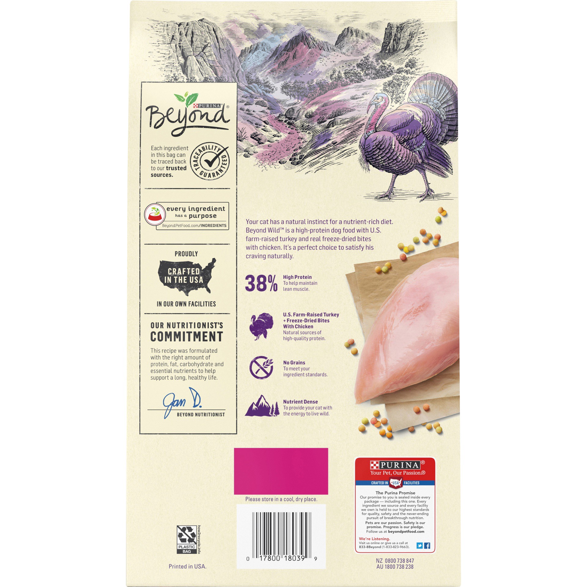 slide 5 of 9, Beyond Wild Turkey Lentil with Freeze Dried Chicken, 3 lb