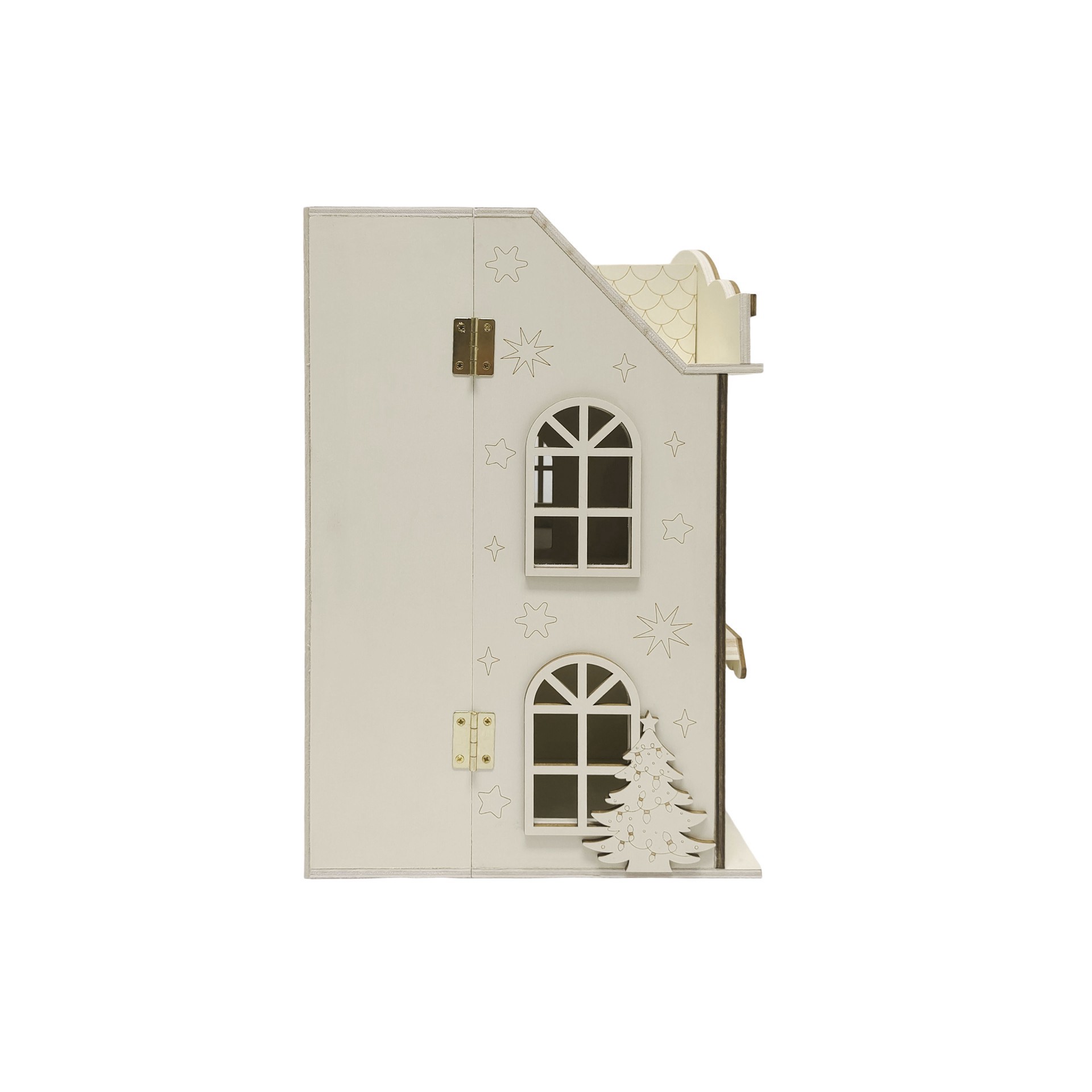 slide 4 of 4, 12" Christmas Shop Diy Wood Dollhouse By Make Market, 75 in x 9 in x 12 in