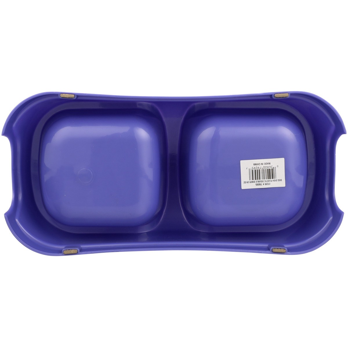 slide 6 of 9, Paws Happy Life Plastic Double Diner Dog Dish, 29 oz
