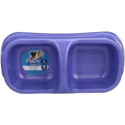 Paws Happy Life Plastic Double Diner Dog Dish
