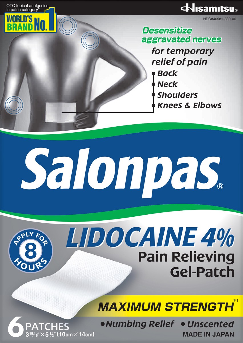 slide 8 of 11, Salonpas Maximum Strength Patches Pain Relieving Gel-Patch 6 ea, 6 ct
