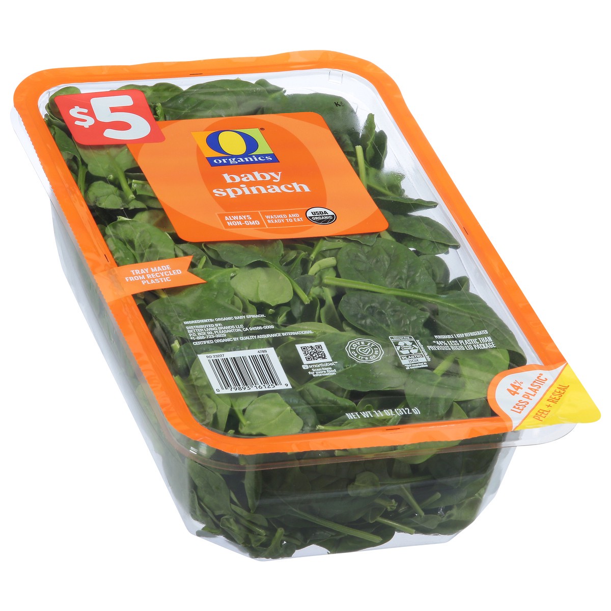 slide 2 of 4, O Organics Baby Spinach - 11 Oz, 11 oz