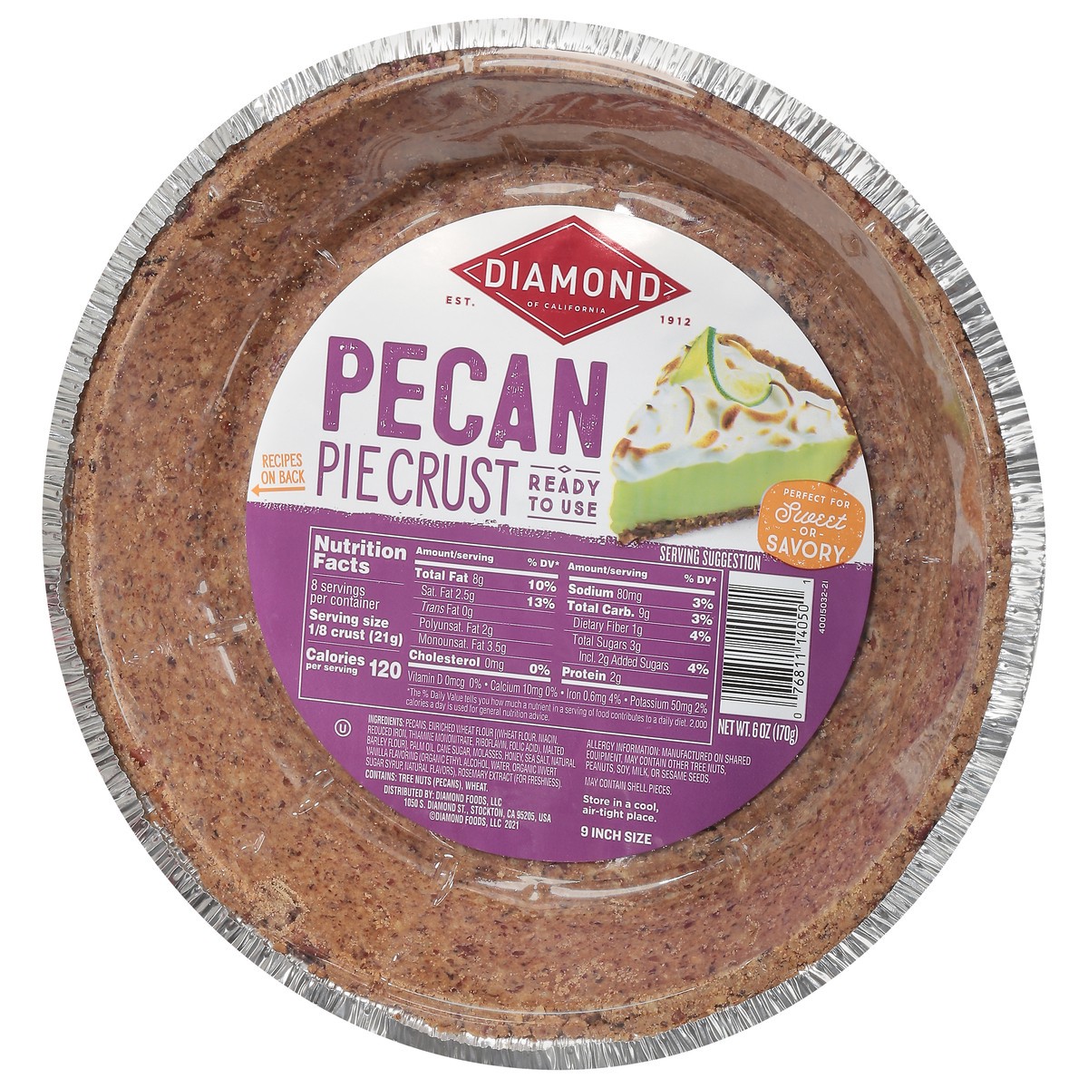 slide 12 of 14, Diamond Pecan Pie Crust 9 Inch Size 6 oz, 6 oz