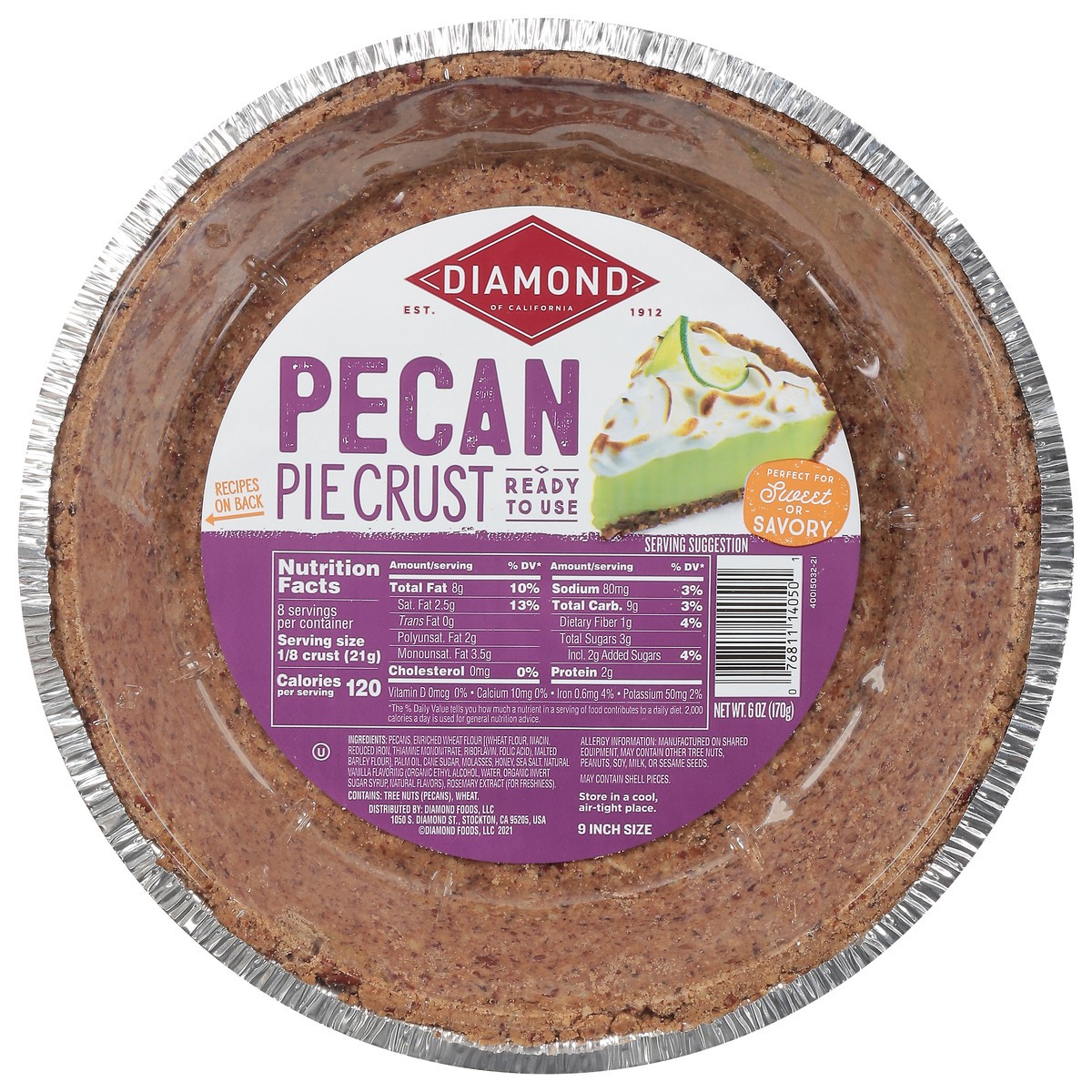 slide 9 of 14, Diamond Pecan Pie Crust 9 Inch Size 6 oz, 6 oz