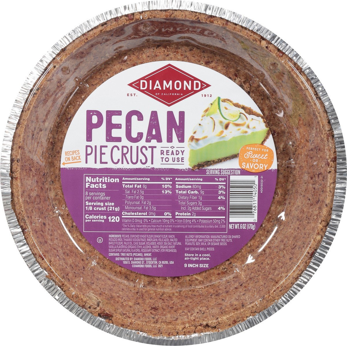 slide 7 of 14, Diamond Pecan Pie Crust 9 Inch Size 6 oz, 6 oz