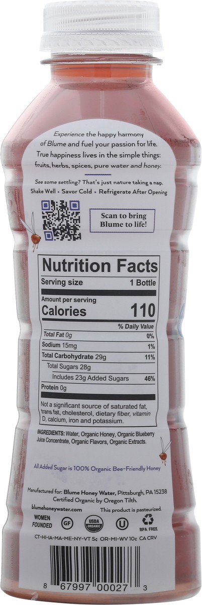 slide 7 of 9, Blume Honey Water Wild Blueberry, 16 fl oz