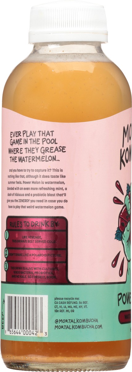 slide 8 of 9, Mortal Kombucha Power Melon Kombucha- 16 oz, 16 oz