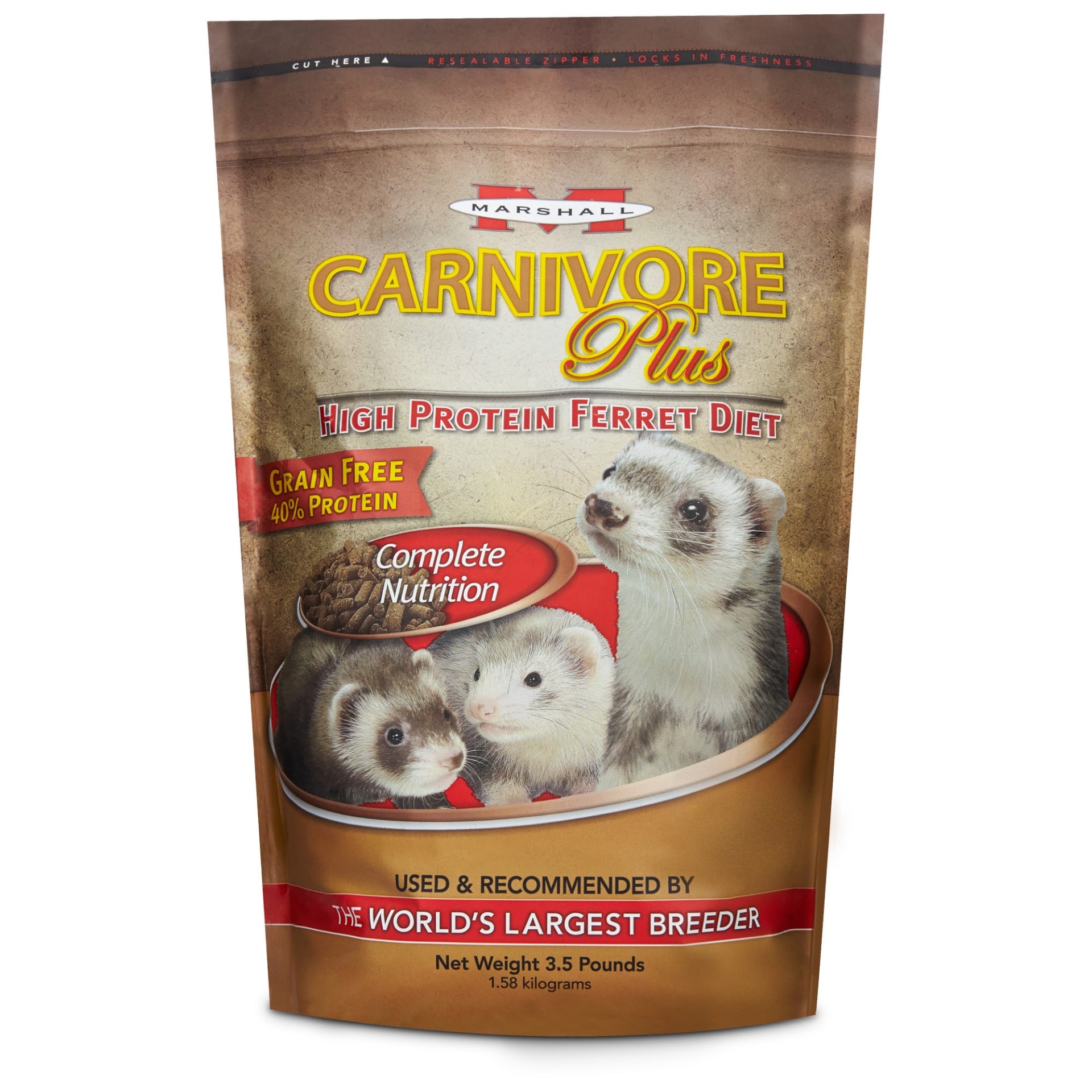 slide 1 of 1, Marshall Pet Products Carnivore Plus Ferret Diet, 3.5 lb