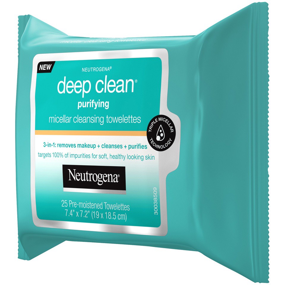 slide 6 of 6, Neutrogena Deep Clean Purifying Micellar Cleansing Makeup Remover Wipes, 25 Count, 25 ct