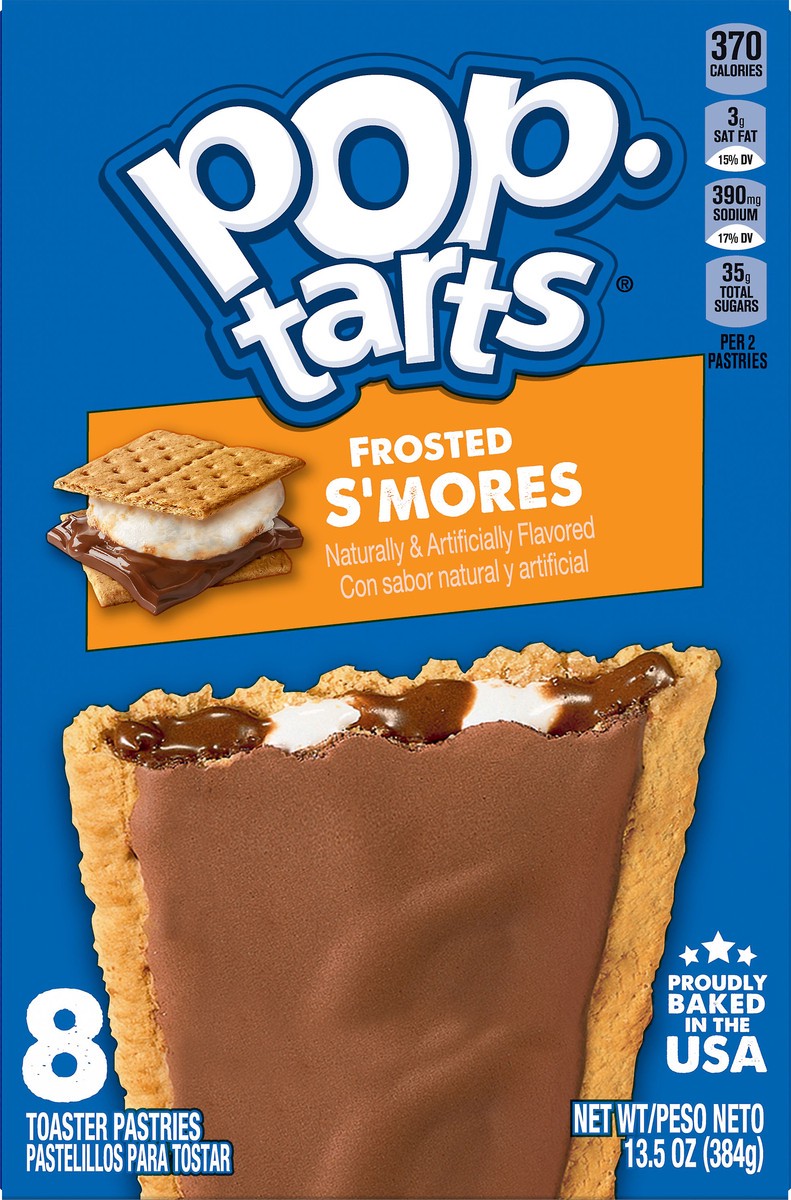 slide 1 of 2, Pop-Tarts 8 Pack Frosted S'mores Toaster Pastries 8 ea, 8 ct