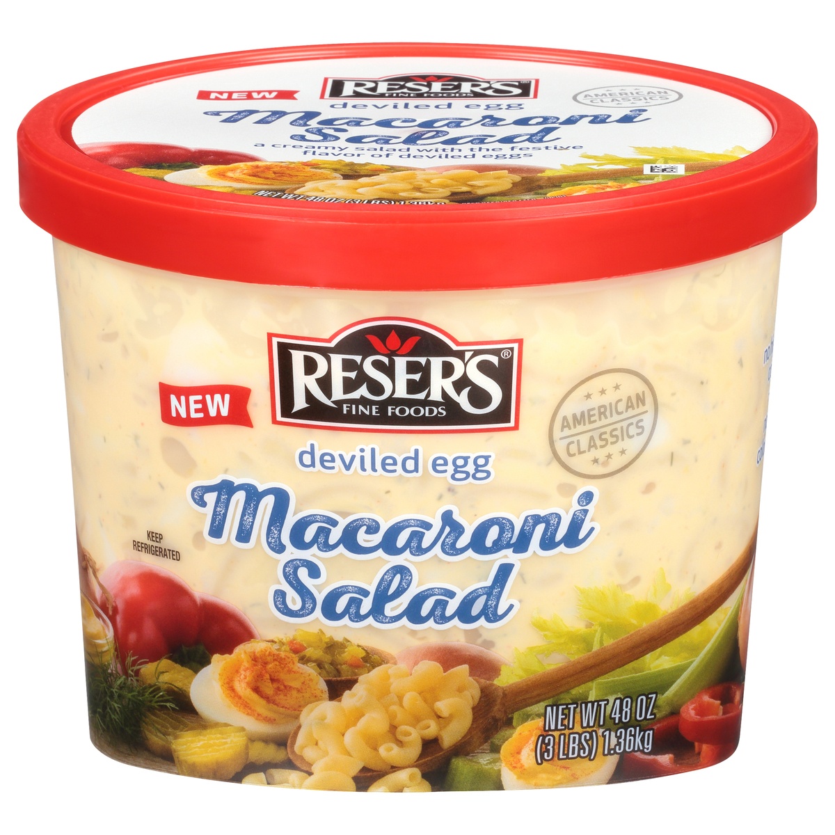 slide 1 of 1, Reser's Deviled Egg Macaroni Salad, 3 lb