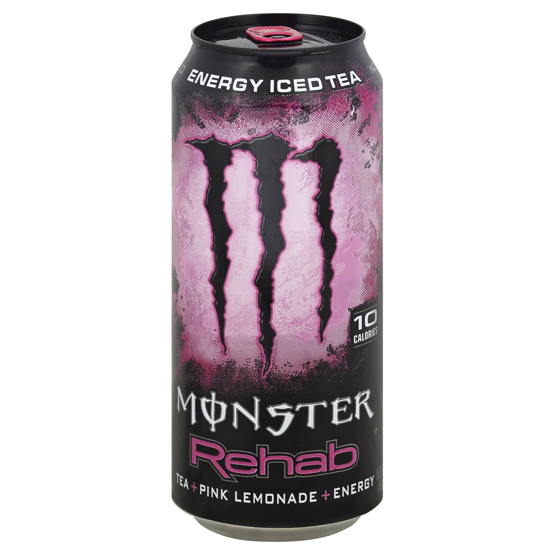 slide 1 of 1, Monster Energy, Rehab Tea + Pink Lemonade + Energy, 15.5 fl oz