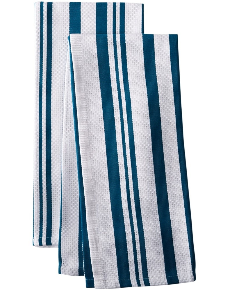 slide 1 of 1, Dash of That Basketweave Towel Set - Teal/White, 2 ct
