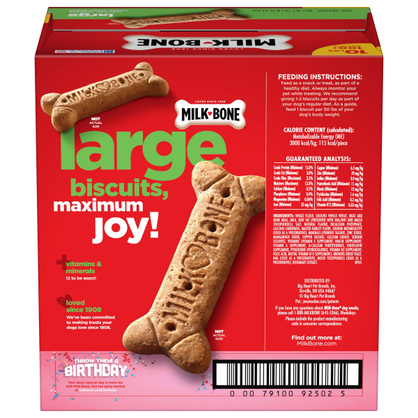 slide 18 of 19, Milk-Bone Beef Biscuits Large Dog Treats -10lbs, 10 lb