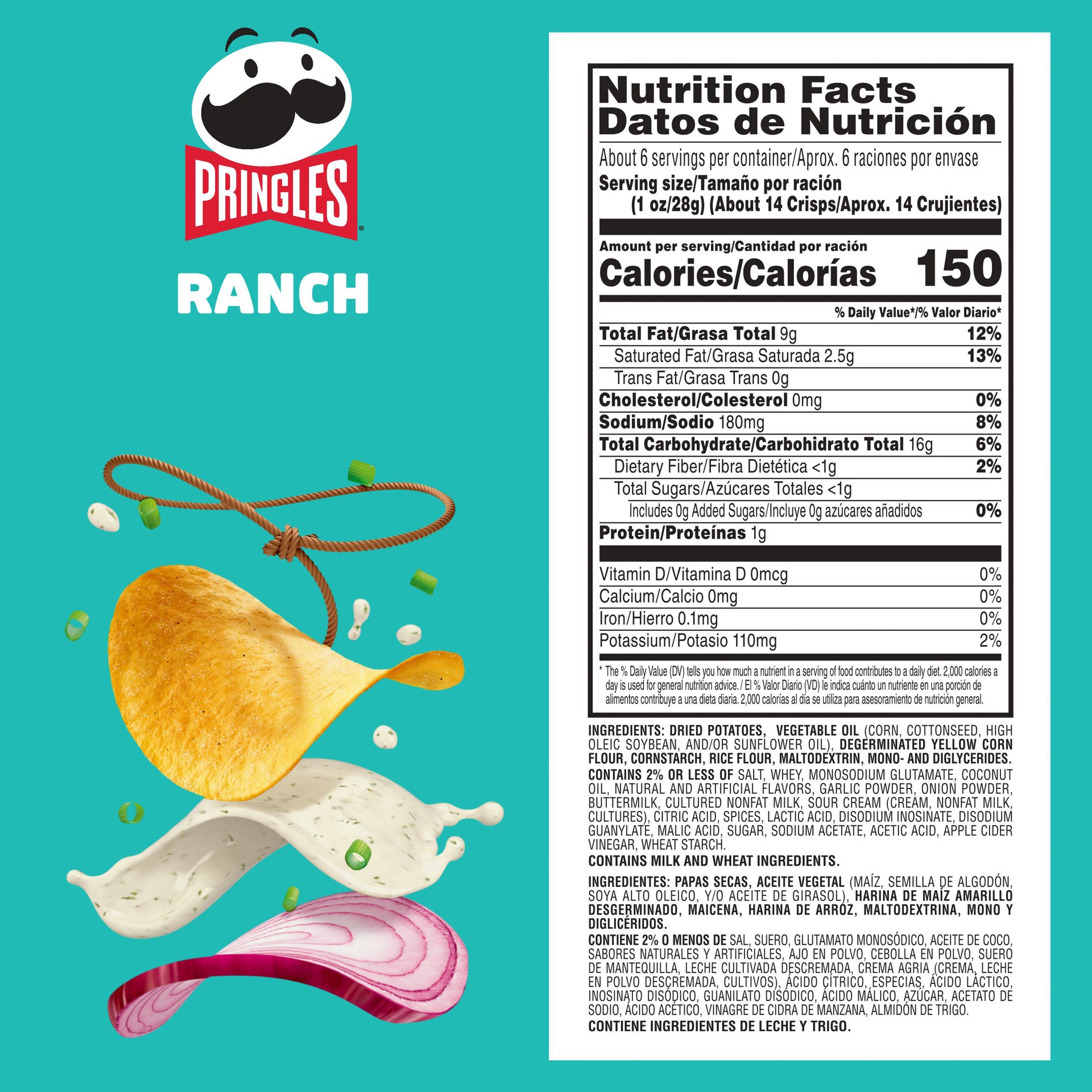 slide 5 of 5, Pringles Ranch Potato Crisps 5.5 oz, 5.5 oz