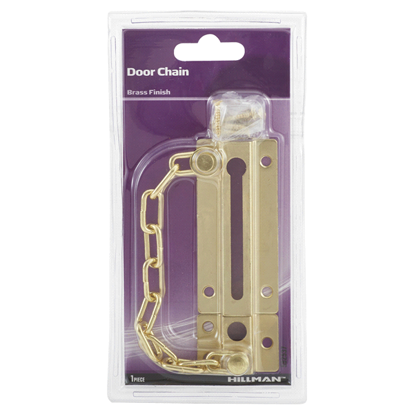 slide 1 of 1, Hillman Door Chain Brass Finish, 1 ct