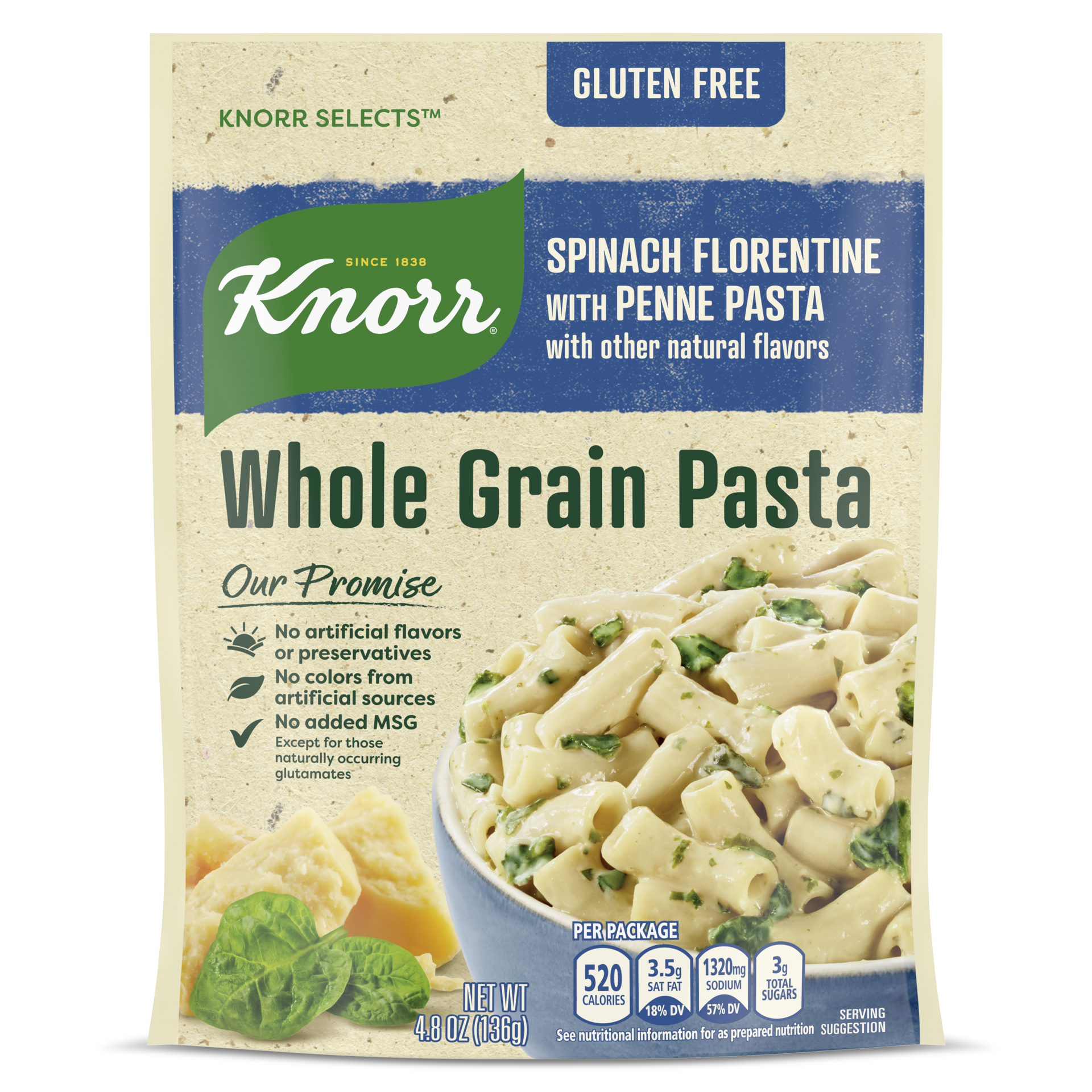 slide 4 of 5, Knorr Spinach Pasta Sides Gluten Free, 4.8 oz