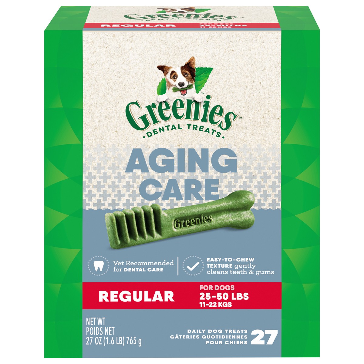 slide 1 of 14, Greenies Dental Treats Regular Aging Care Daily Dog Treats 27 ea, 27 oz