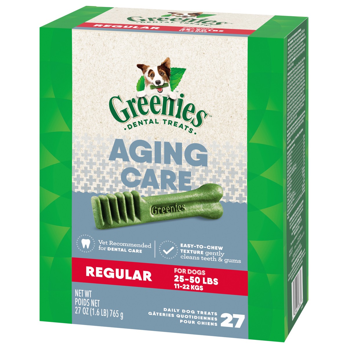 slide 12 of 14, Greenies Dental Treats Regular Aging Care Daily Dog Treats 27 ea, 27 oz