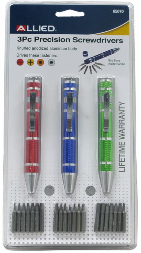 slide 1 of 1, Allied 3-Piece Precision Screwdrivers, 3 ct