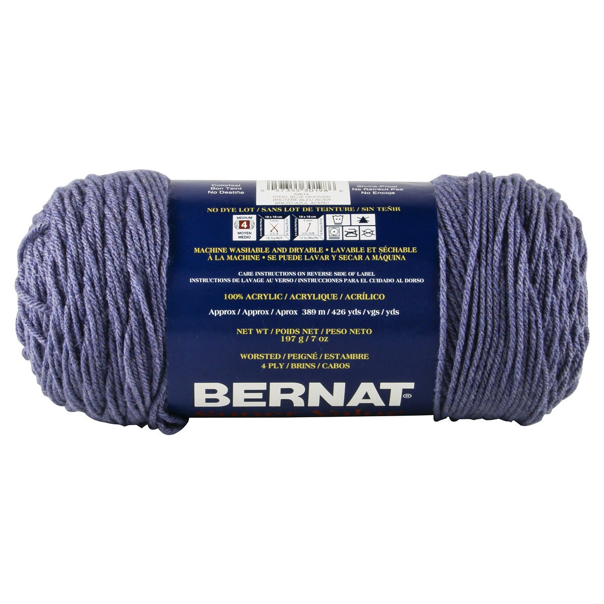 slide 3 of 3, Bernat Super Value Yarn - Steel Blue Heather, 1 ct