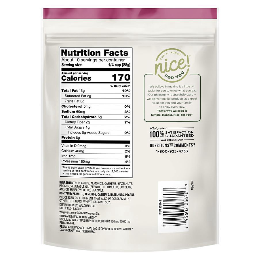 slide 2 of 5, Nice! For You Roasted Mixed Nuts Lightly Sea Salted, 10.3 oz