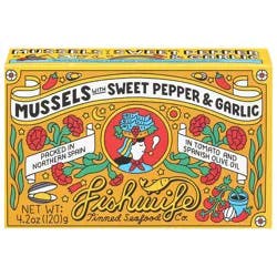 Fishwife Mussels With Sweet Pepper & Garlic 4.2 oz