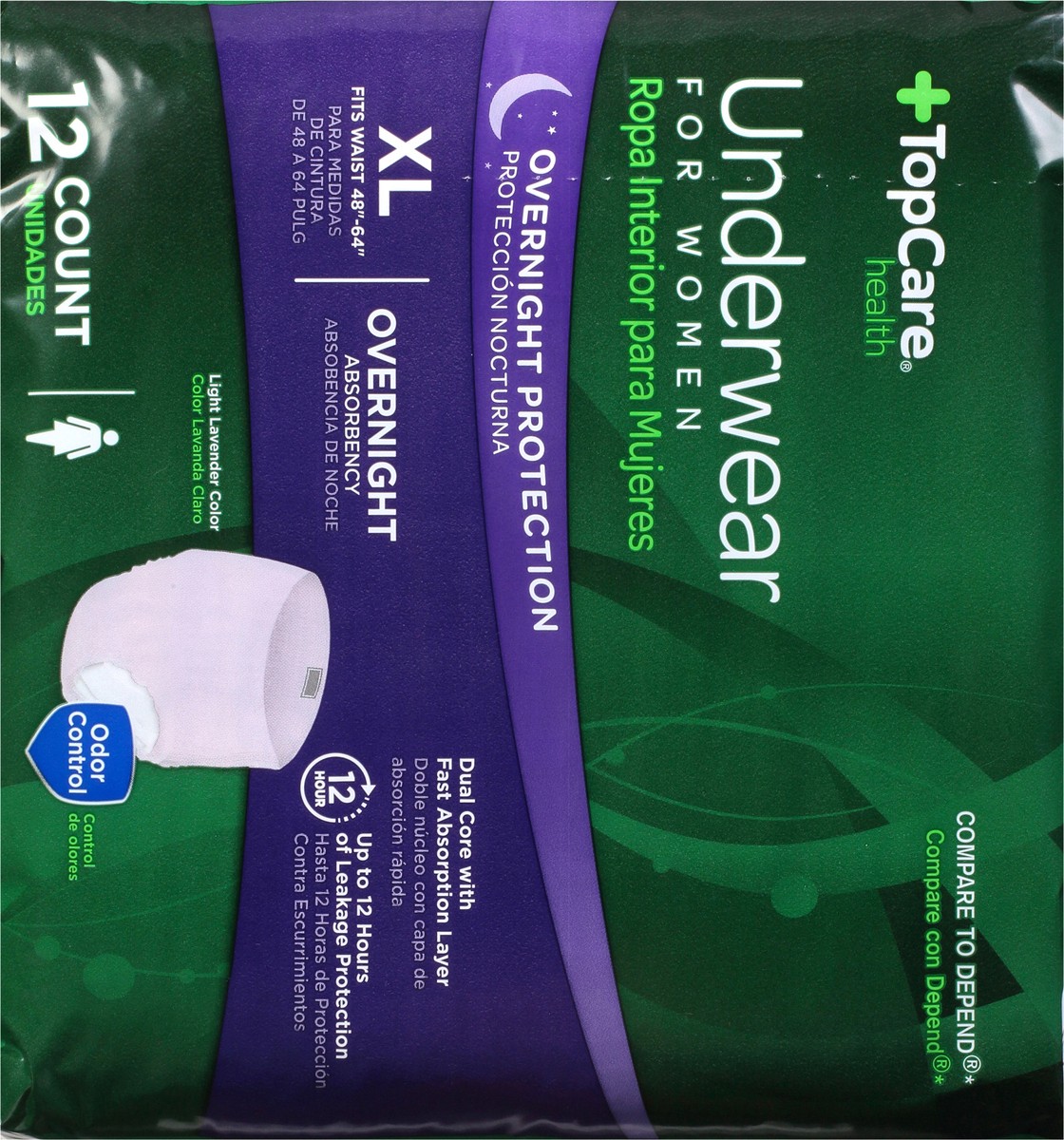 slide 6 of 9, TopCare Health Womens Overnight Light Lavender Color Underwear XL 2 ea, 12 ct