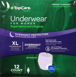 TopCare Health Womens Overnight Light Lavender Color Underwear XL 2 ea