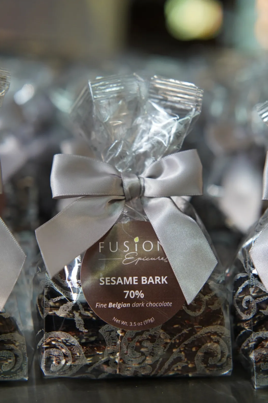 slide 1 of 1, Fusion Epicure Sesame Bark Dark Chocolat, 5 oz