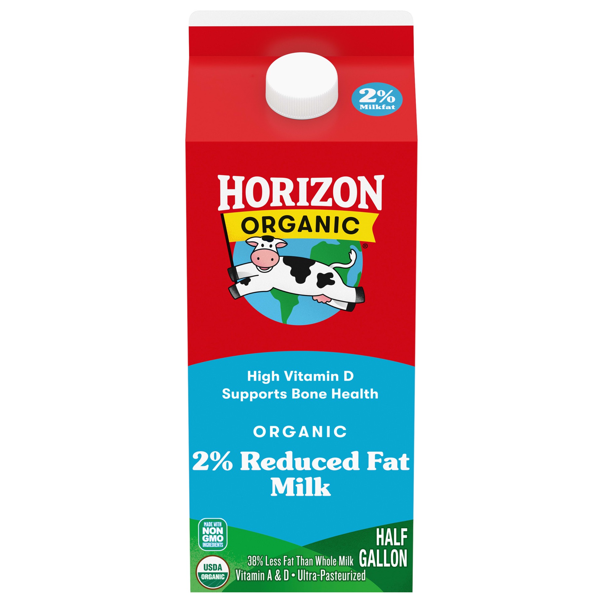 slide 1 of 5, Horizon Organic 2% Reduced Fat Milk, 64 fl oz Half Gallon Carton, 64 fl oz