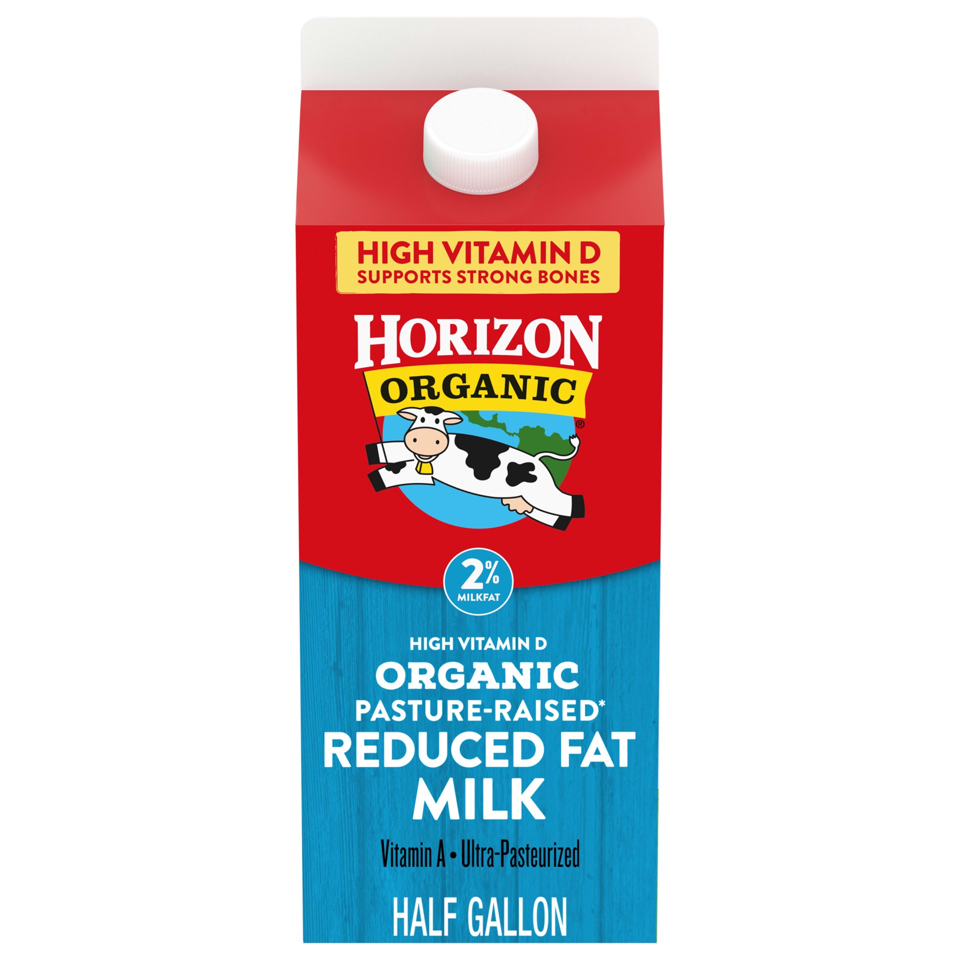 slide 1 of 5, Horizon Organic High Vitamin D 2 Percent Milk, High Vitamin D Reduced Fat Milk, 64 FL OZ Half Gallon Carton, 64 fl oz