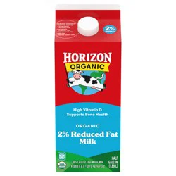 Horizon Organic High Vitamin D 2 Percent Milk, High Vitamin D Reduced Fat Milk, 64 FL OZ Half Gallon Carton