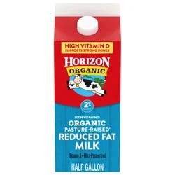 Horizon Organic 2% Reduced Fat High Vitamin D Milk, Half Gallon