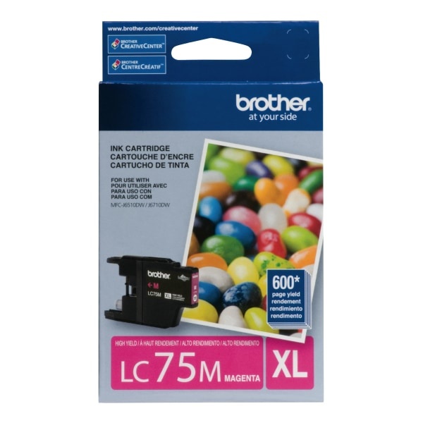 slide 1 of 1, Brother Lc75M High-Yield Magenta Ink Cartridge, 1 ct