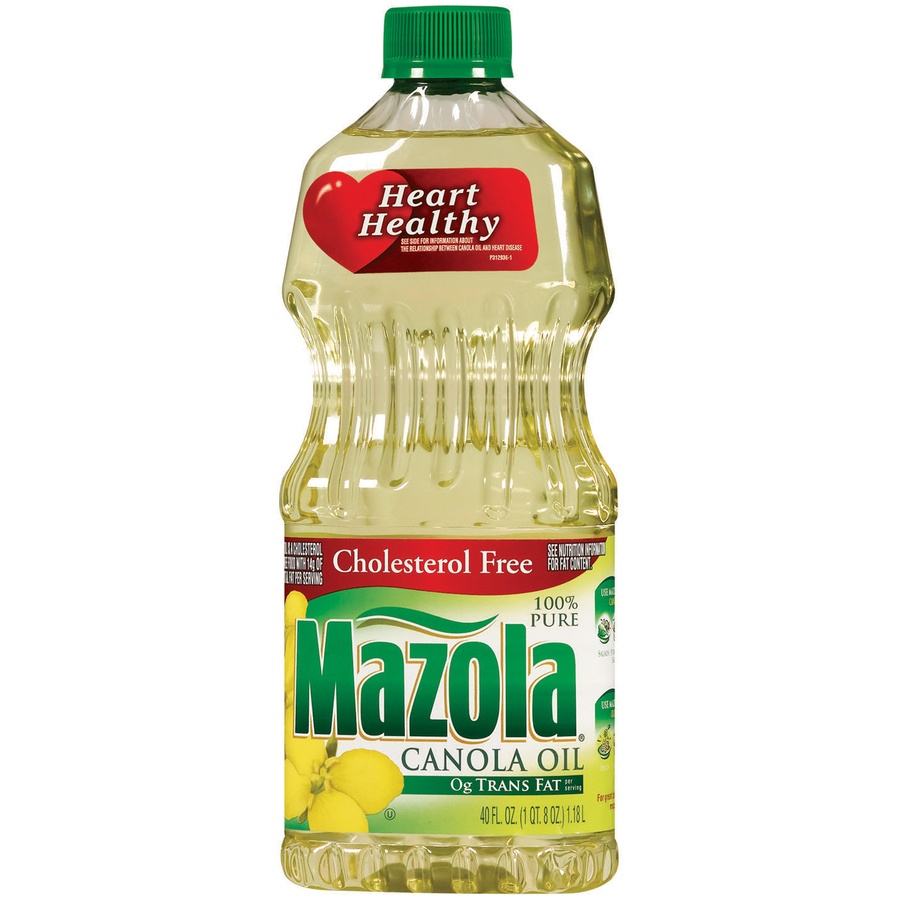 slide 3 of 3, Mazola Cholesterol Free Canola Oil, 40 oz