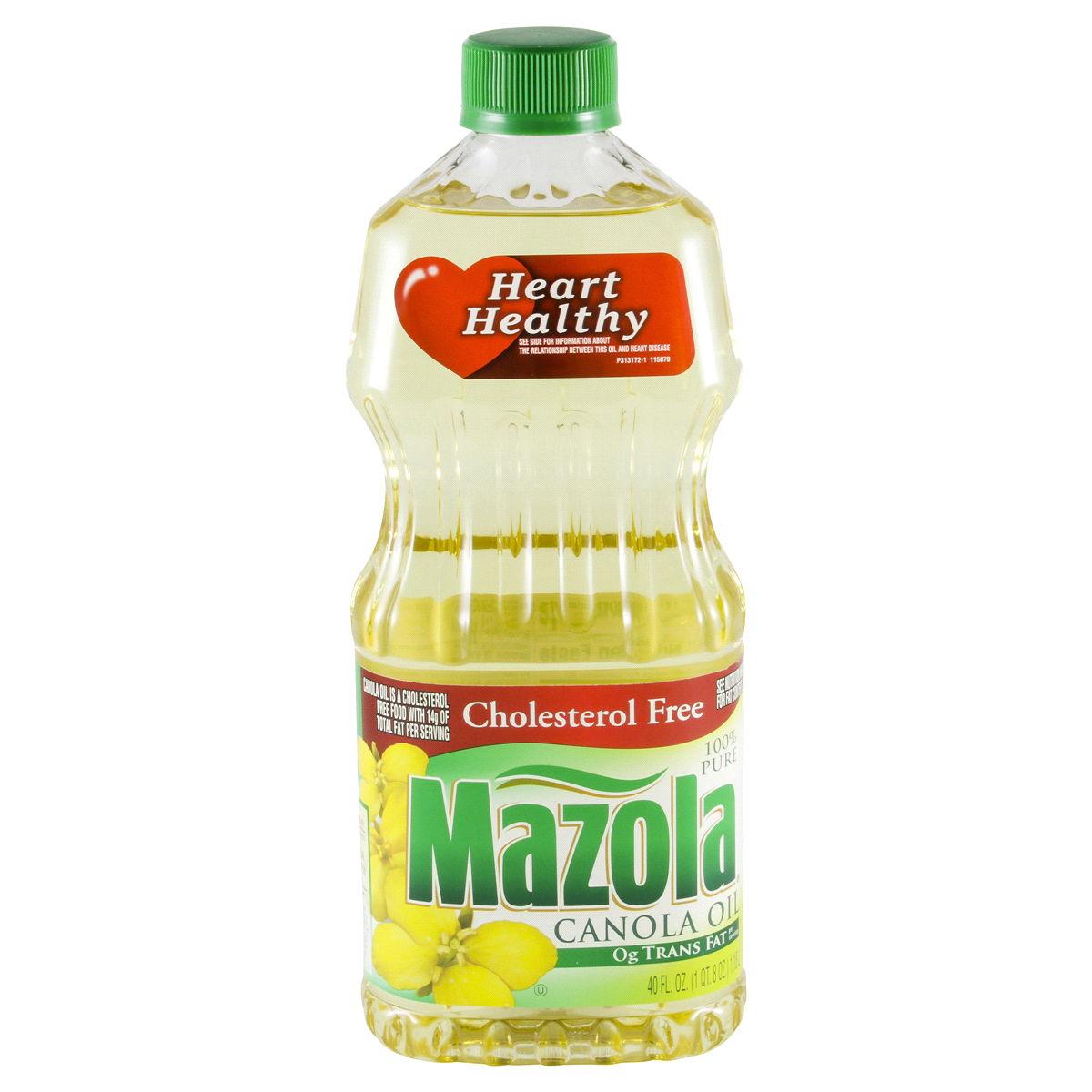 slide 1 of 3, Mazola Cholesterol Free Canola Oil, 40 oz