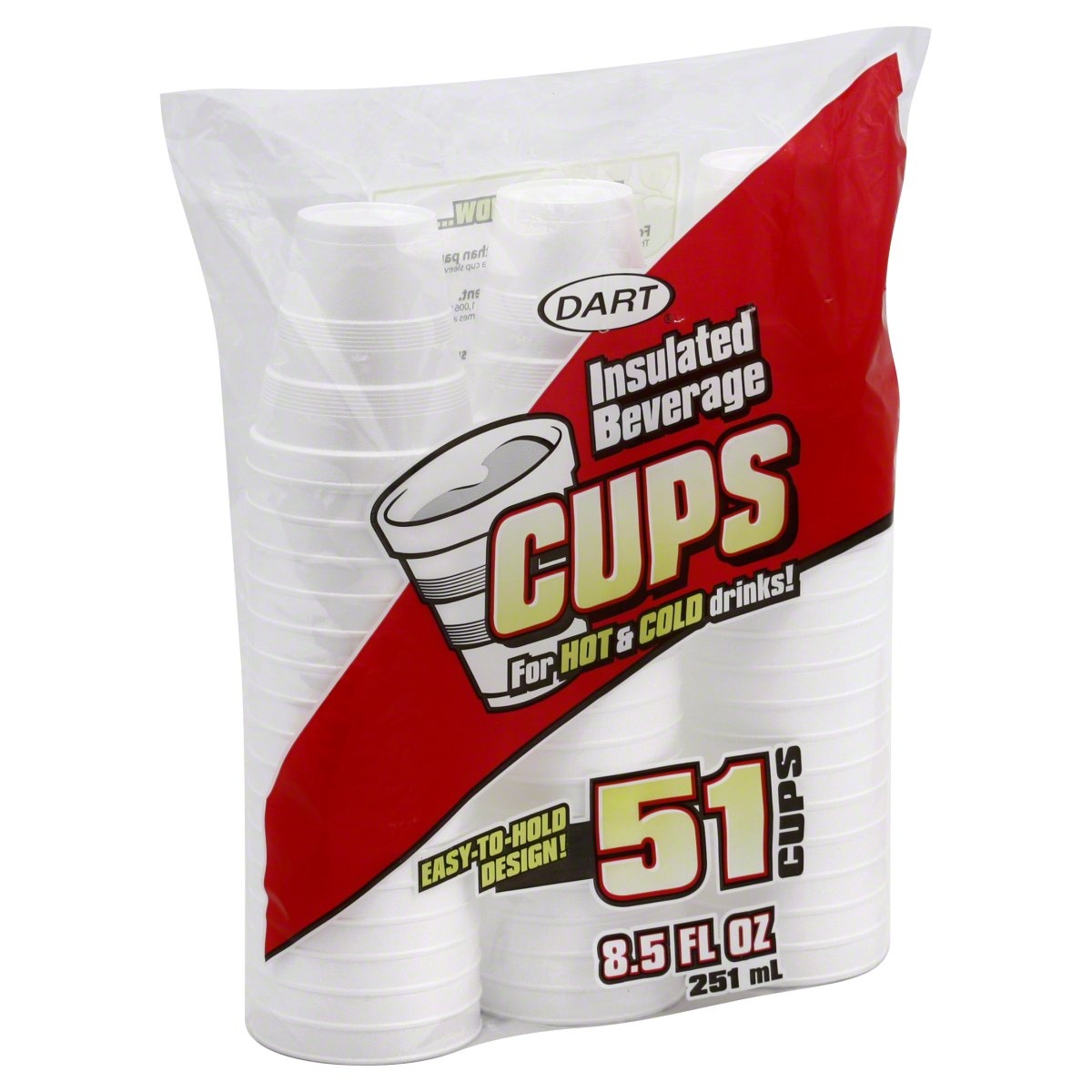 slide 1 of 1, DART Styrocups Ez To Hold Foam Cups, 51 ct