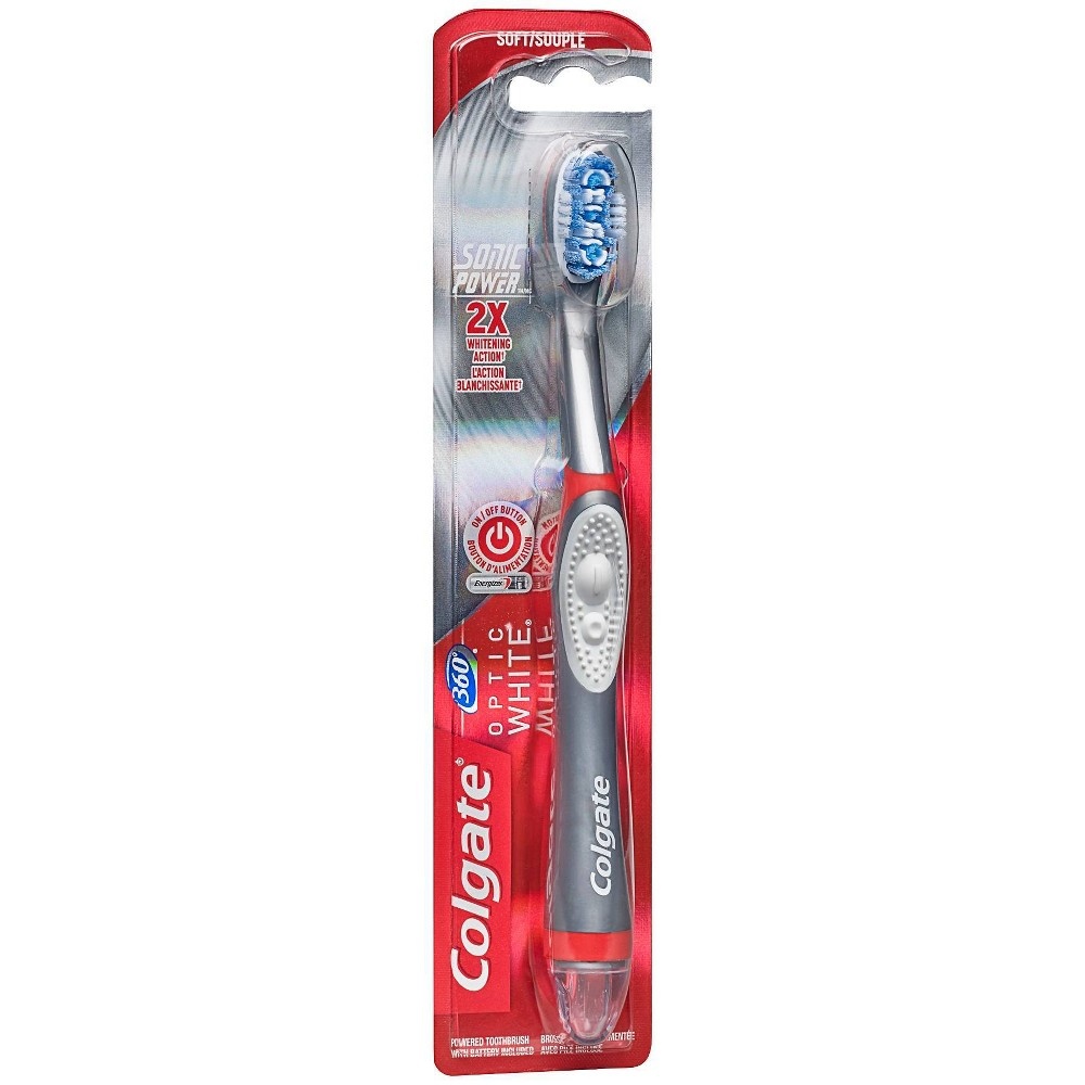 slide 5 of 5, Colgate 360 Optic White Sonic Powered Vibrating Toothbrush Soft, 1 ct