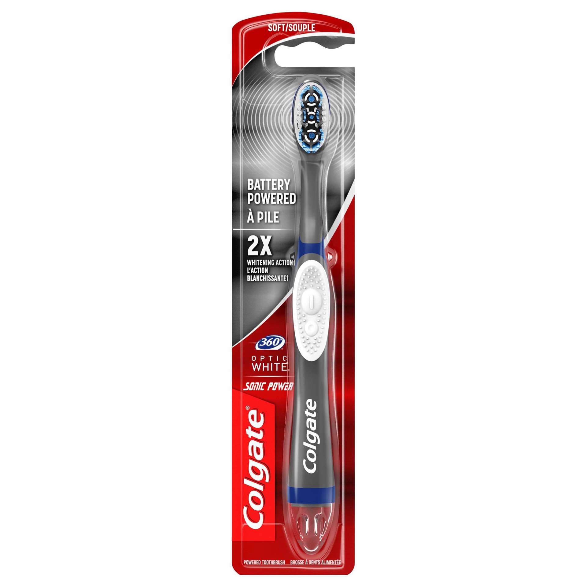 slide 1 of 5, Colgate 360 Optic White Sonic Powered Vibrating Toothbrush Soft, 1 ct