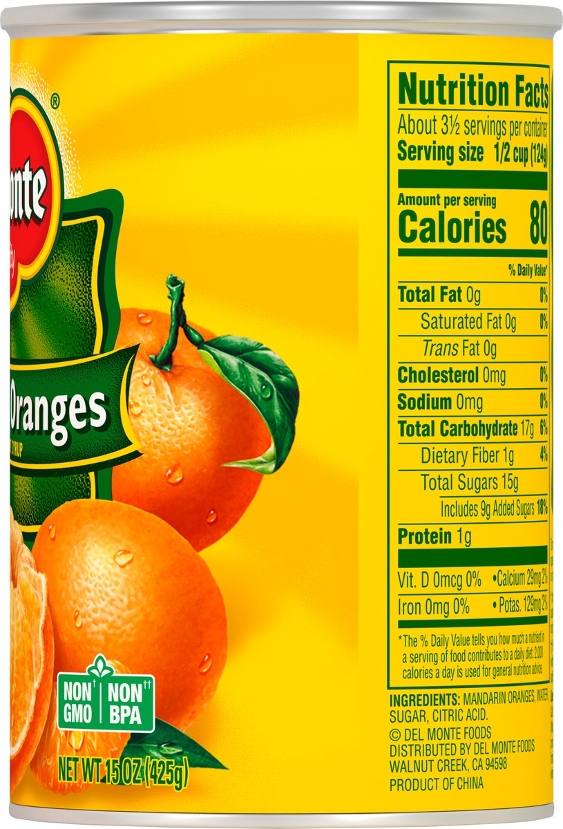 slide 8 of 12, Del Monte Mandarin Oranges in Light Syrup 15 oz. Can, 15 oz