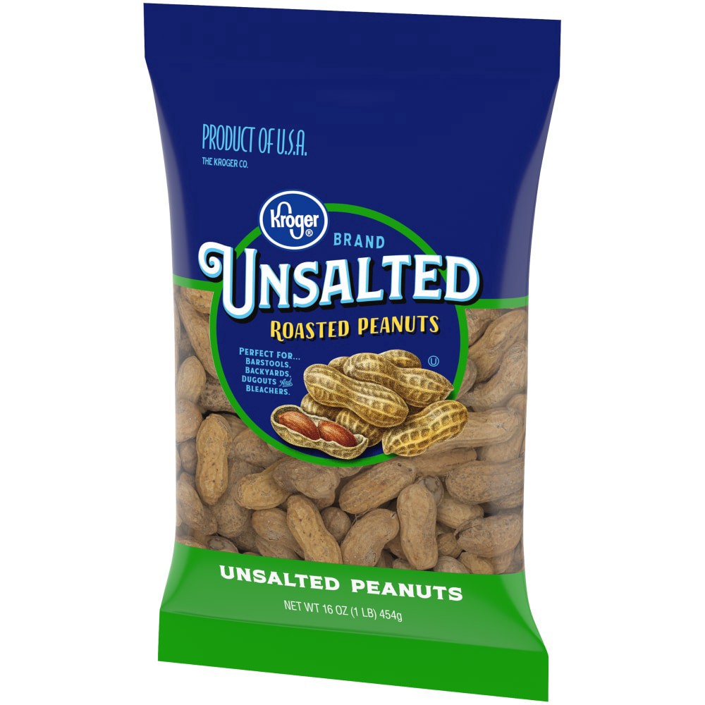 slide 2 of 3, Kroger Unsalted In-Shell Peanuts, 16 oz