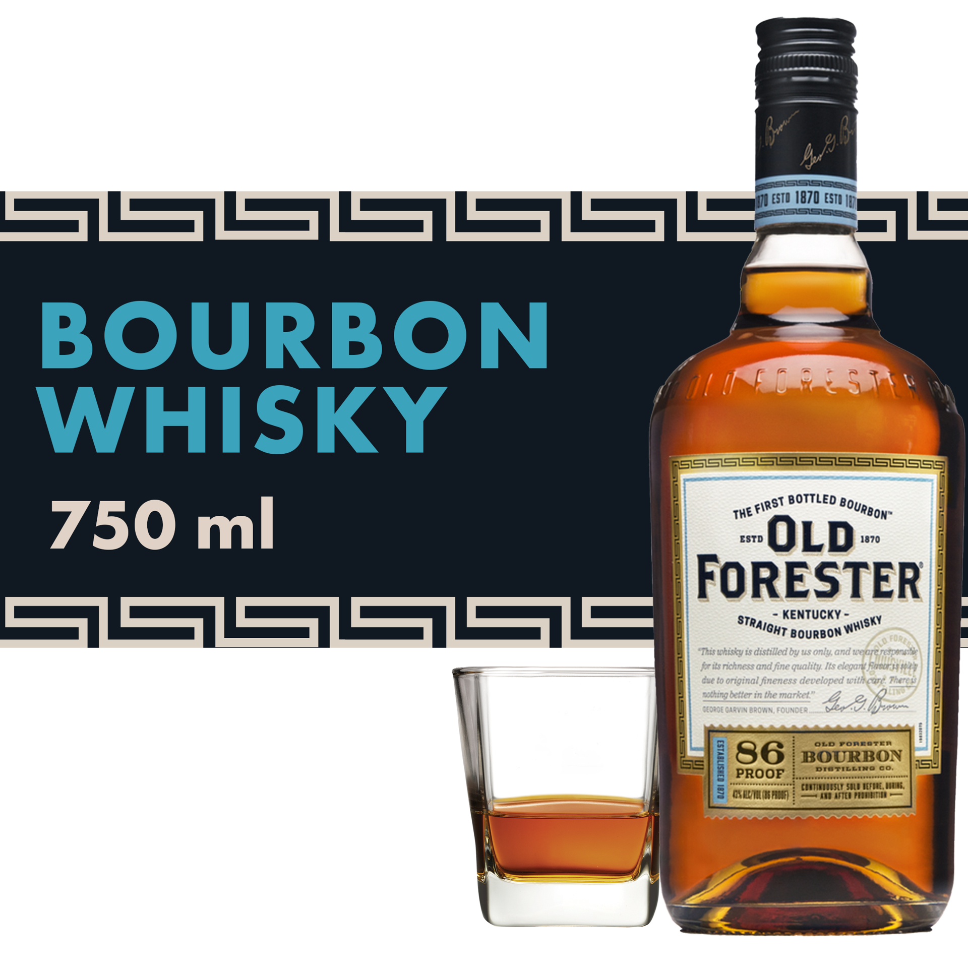 slide 1 of 6, Old Forester 86 Proof Kentucky Straight Bourbon Whisky, 750 mL Bottle, 86 Proof, 750 ml